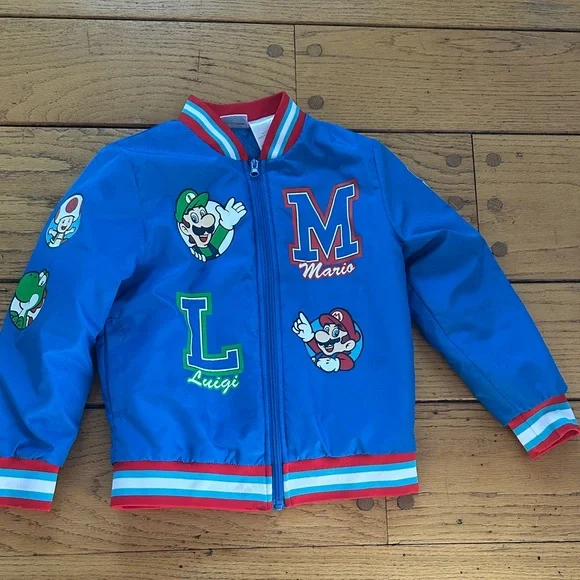 Nintendo Blue Kids Jacket with Mario and Luigi - Picture 1 of 8